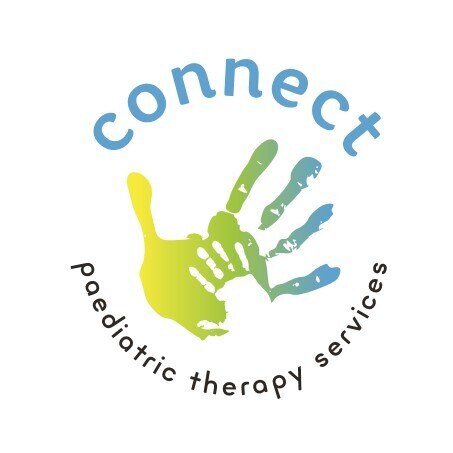 Connect Paediatric Therapy Services (Connect PTS) logo with a handprint and smaller handprint made up of negative space inside it. Click to go to Connect PTS's website.