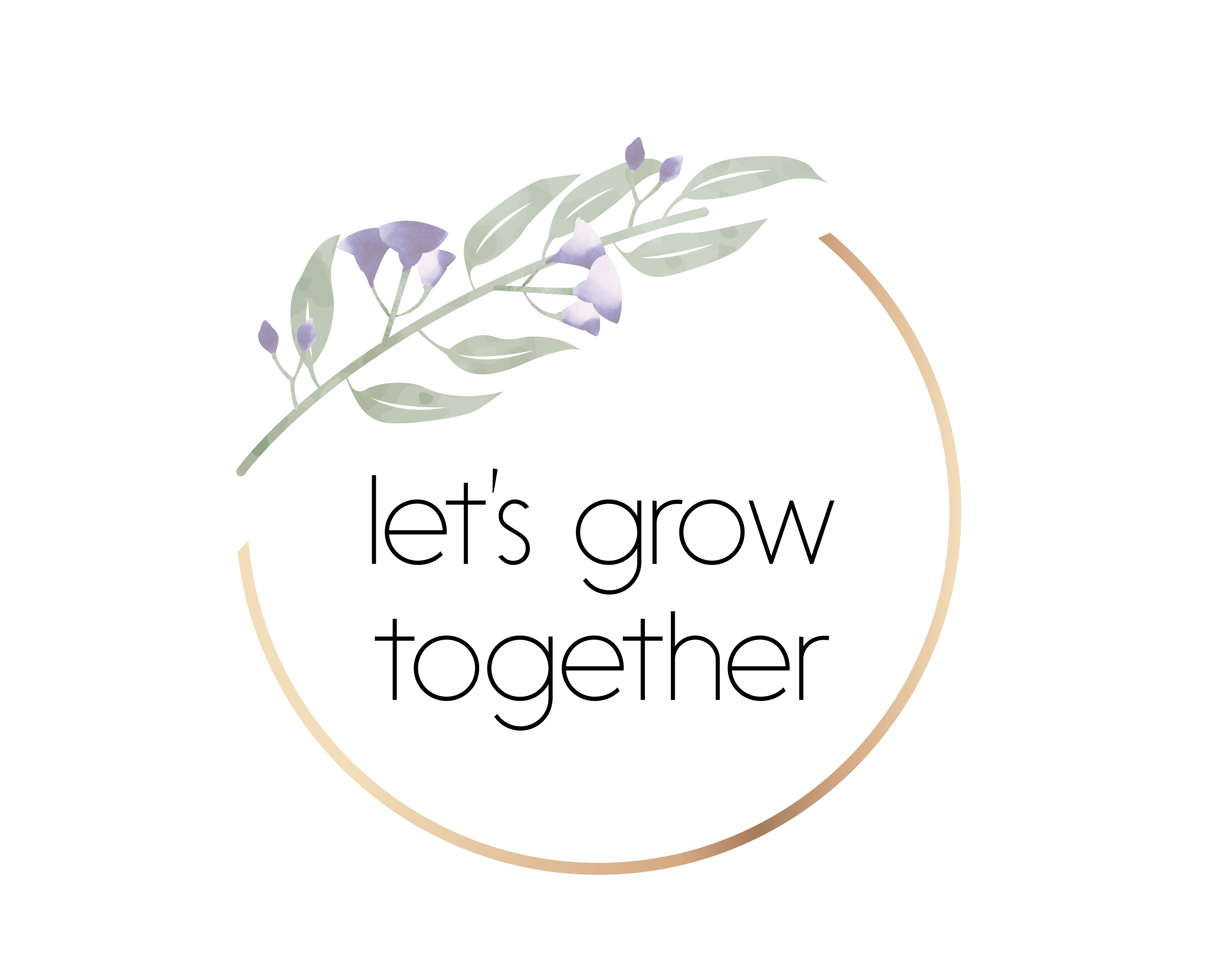 Let's Grow Together logo with a circular outline closed by branch of gum leaves. Click to go to Let's Grow Together's website.