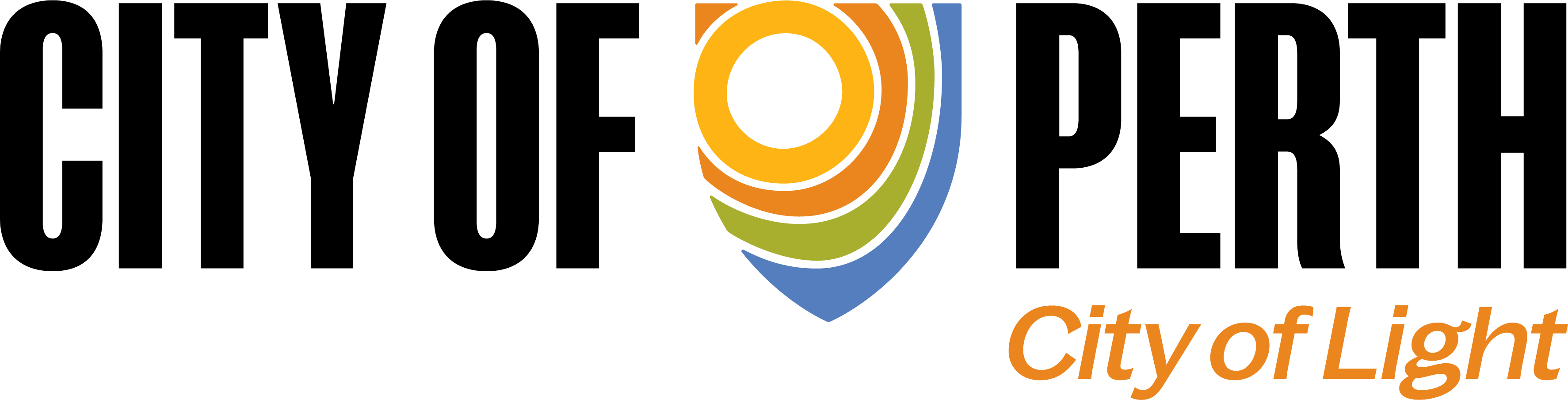 City of Perth logo with a shield made up of off-centred concentric coloured circles. Click to go to City of Perth's website.