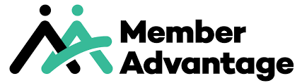 Member Advantage logo  with two overlapping triangular shapes below two dots, making up an M and an A. Click to go to Member Advantage's website. 