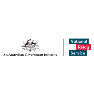 National Relay Service logo, including the Federal Government logo and the text "An Australian Government Initiative". Click to go to National Relay Service's website.