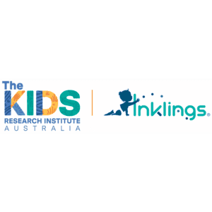 The Kids Research Institute: The Kids Research Institute and Inklings logos including a stylized cartoon of an infant in the Inklings logo. Click to go to The Kids Research Institute (Inklings)'s website. 